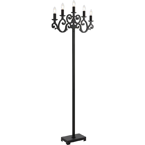 Pretty & Practical Echo Black Textured Floor Lamp with Five Lights for Modern Minimalist Styling