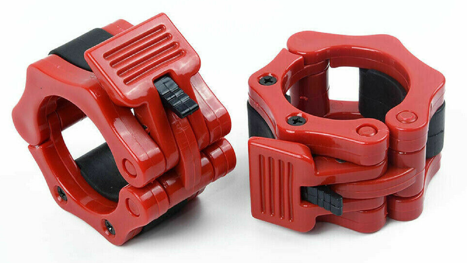 Fitness Hero 25mm Standard Snap Lock Barbell Collars - Red | Harvey Norman