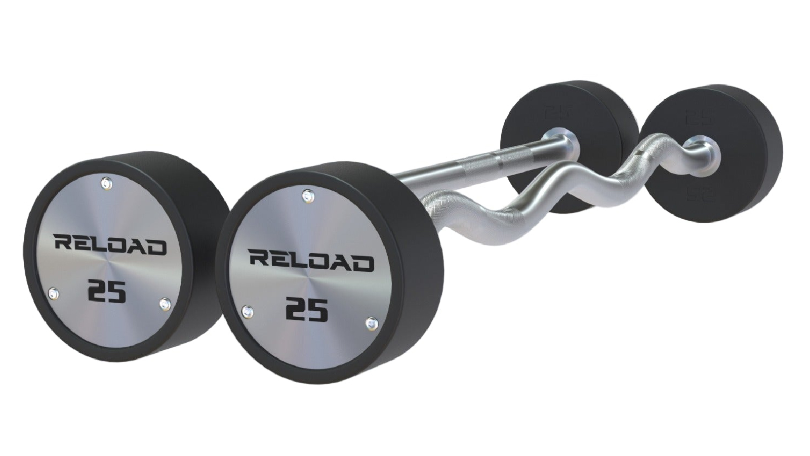 Fitness Hero Premium CPU Coated Reload Fixed Curl Barbells - 25kg
