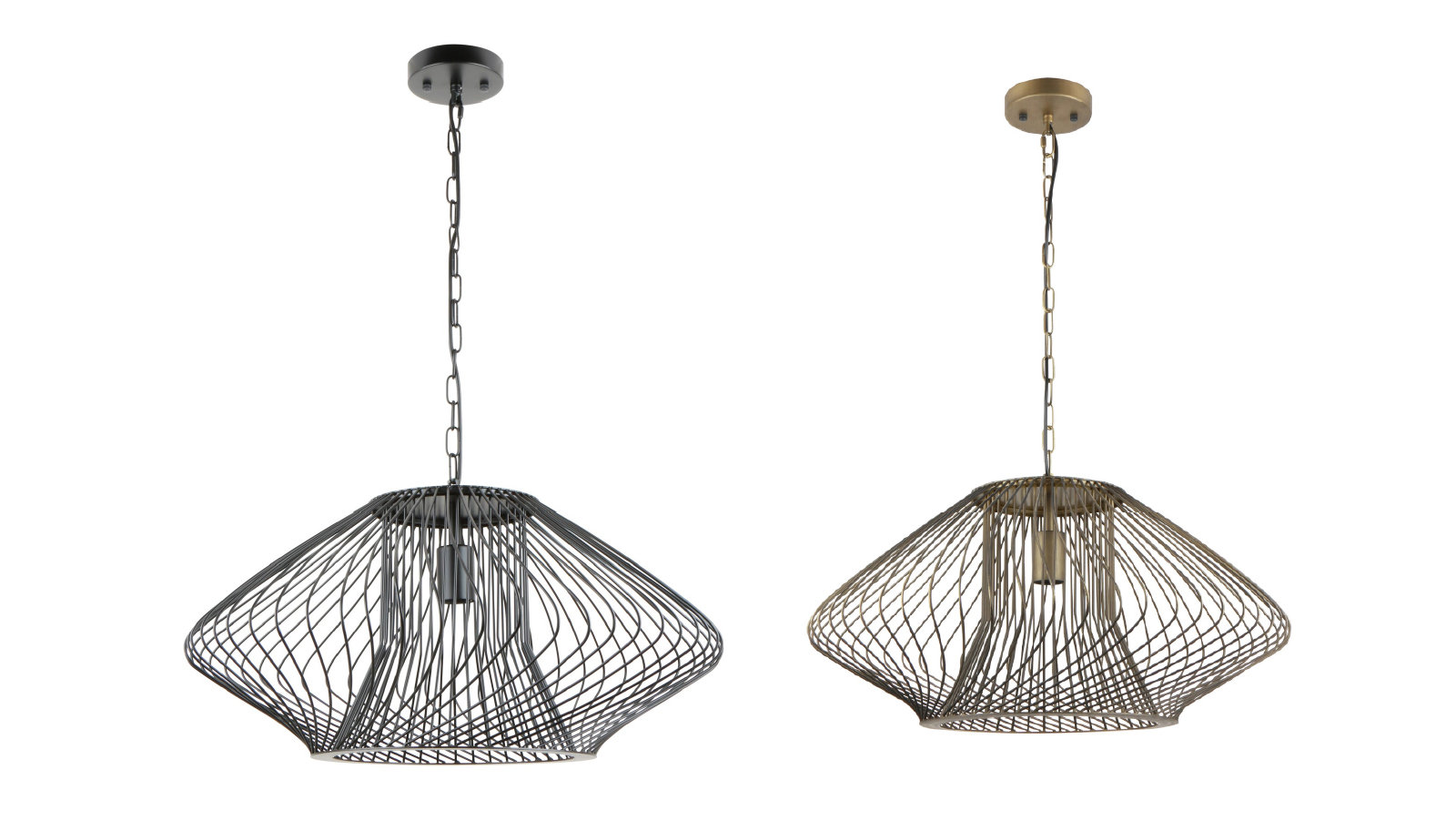 CLA Lighting Parrilla Interior Oval Cage Iron Pendant Light OD600mm