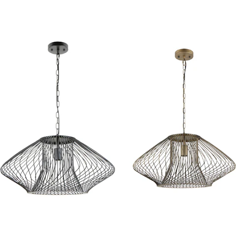 CLA Lighting Parrilla Interior Oval Cage Iron Pendant Light OD600mm