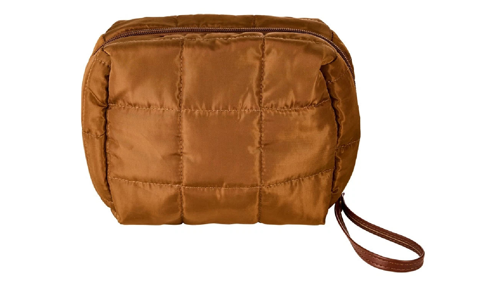 Designer Brands Puffy Pouch Mocha Makeup Bag