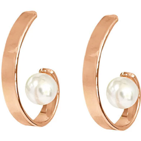 Wicked Sista Large Rose Gold Hoop Earrings with Diamante - 4.6cm