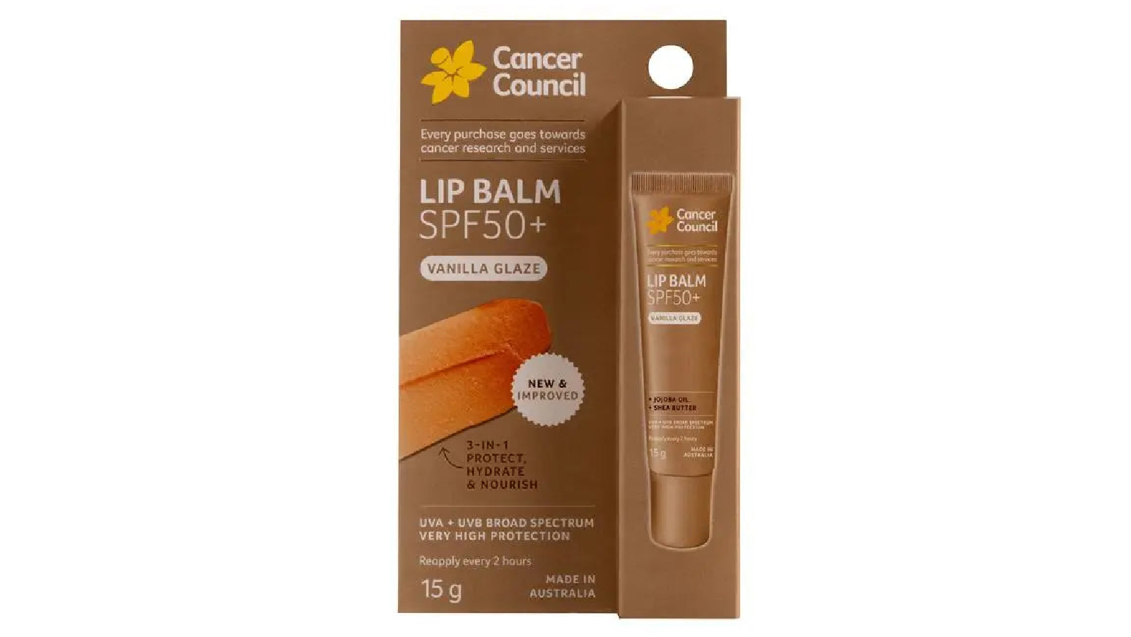 Cancer Council Vanilla SPF 50 Plus Glaze Lip Balm  - 15g