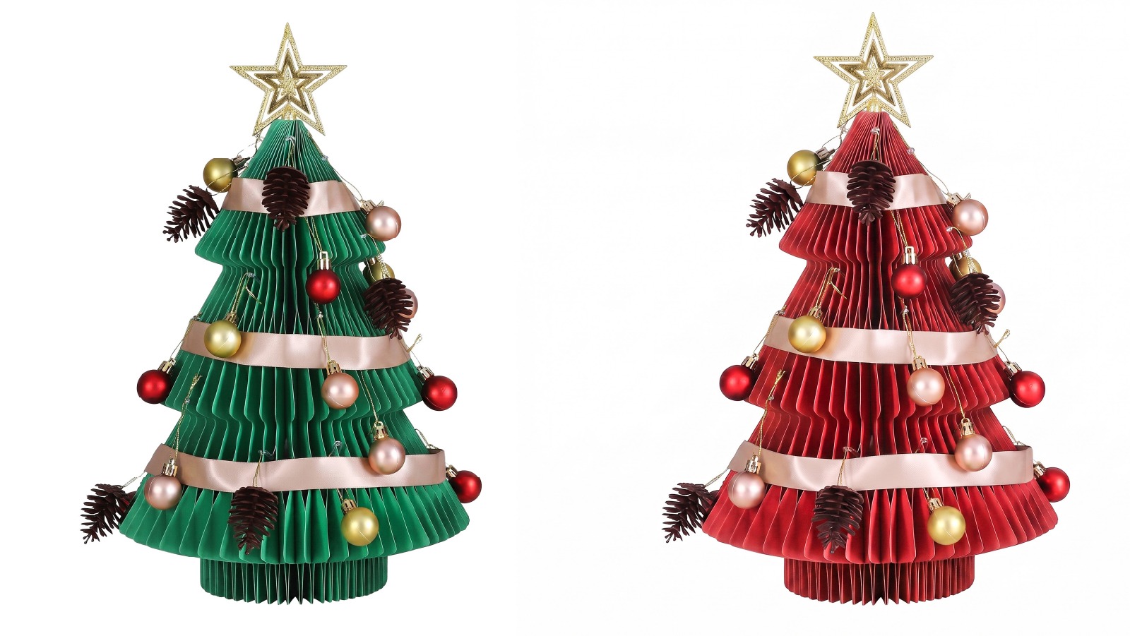 Jingle Jollys 47cm Paper Christmas Tree with Star Topper