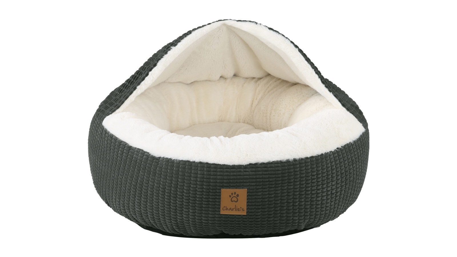 Charlie's Charcoal Hooded Dog Nest - Large