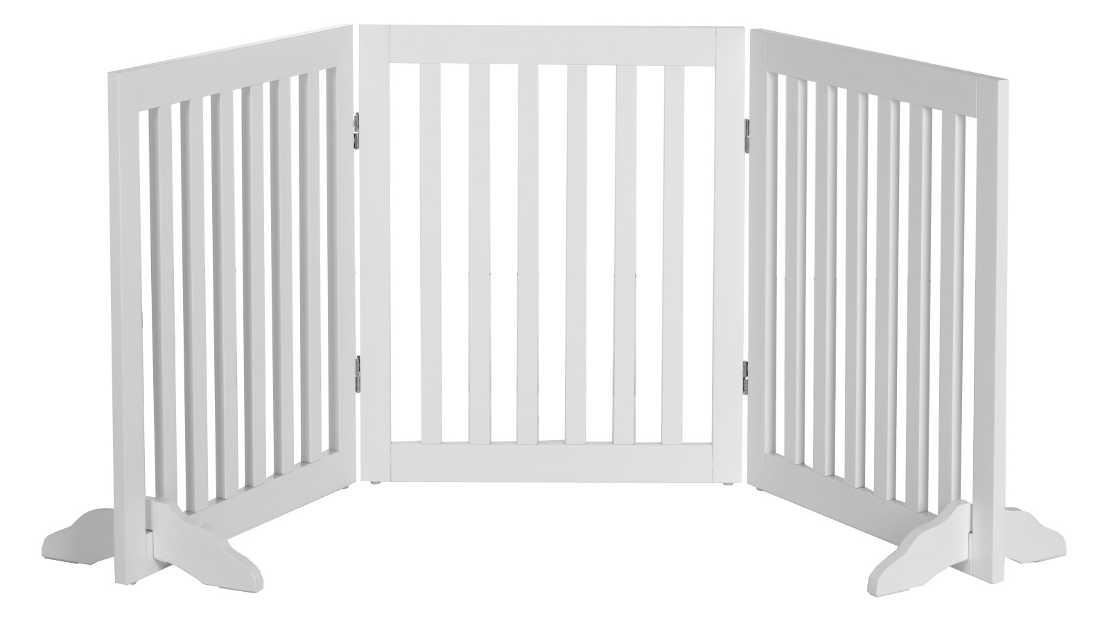 Charlie's Durable Wooden 3 Panel Freestanding Pet Gate White Harvey