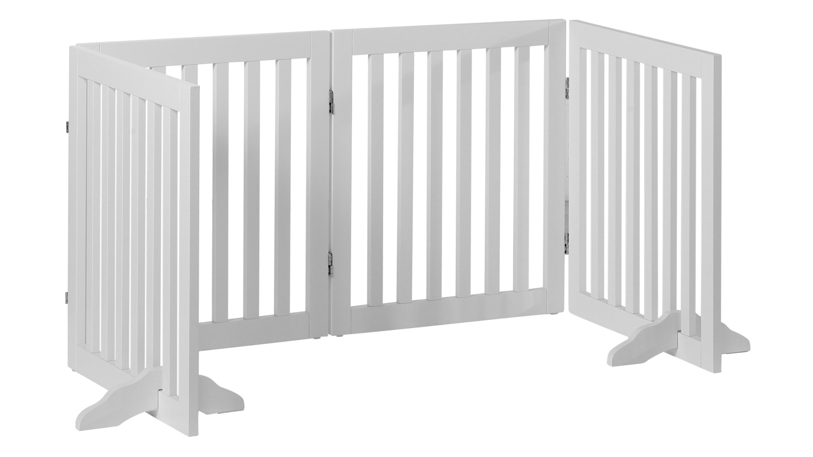 Charlie's Durable Wooden 4 Panel Freestanding Pet Gate - White
