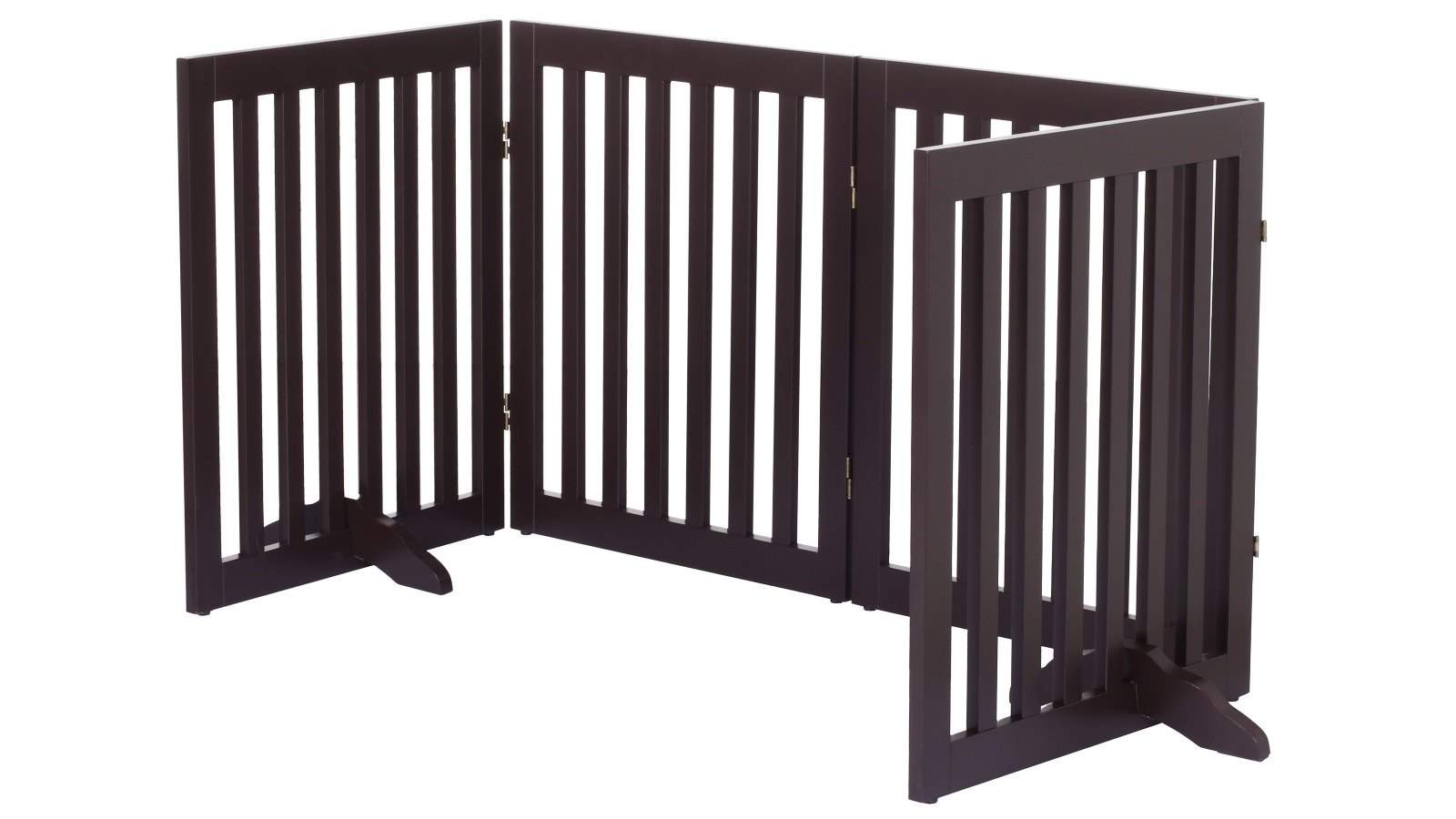 Charlie's Durable Wooden 4 Panel Freestanding Pet Gate - Brown