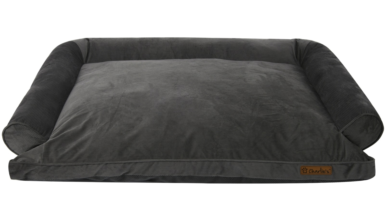 Charlie's 120 x 89 x 26cm Charcoal Corduroy Sofa Bed - Large