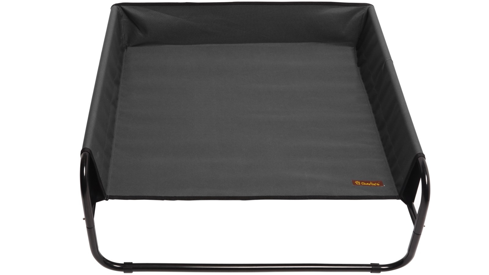 Charlie's High Walled Outdoor Trampoline 85x85x33cm Pet Bed Cot - Black