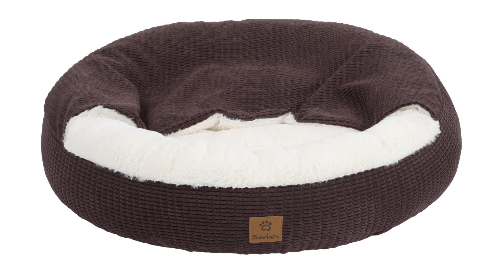 Charlie's Medium Hooded Snookie Nest Bed - Latte