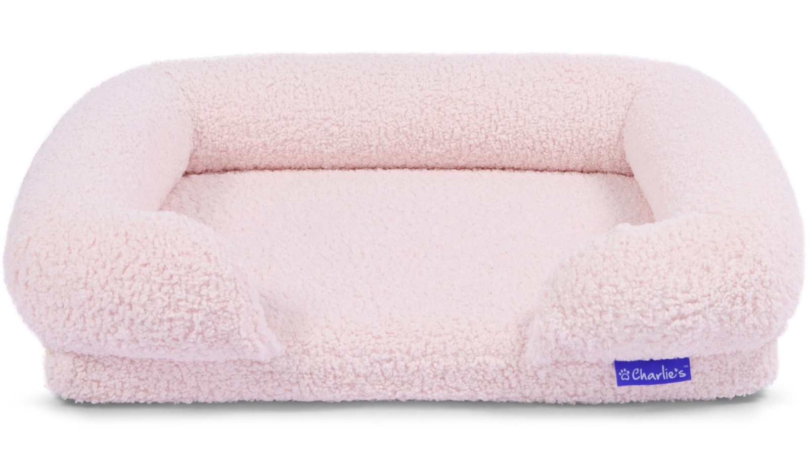 Charlie's Pink Teddy Fleece Memory Foam Sofa Bed - Large