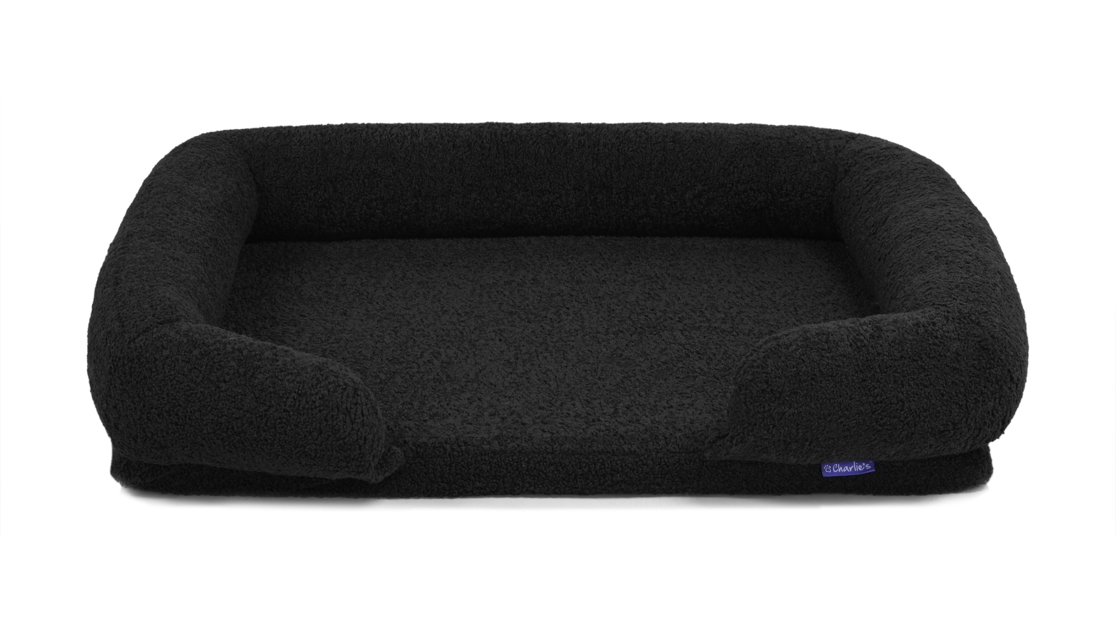 Charlie's Charcoal Teddy Fleece Memory Foam Sofa Bed - Large