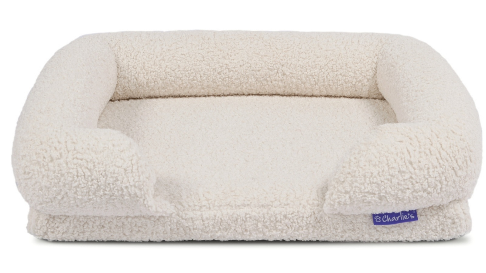 Charlie's Cream Teddy Fleece Memory Foam Sofa Bed - Medium