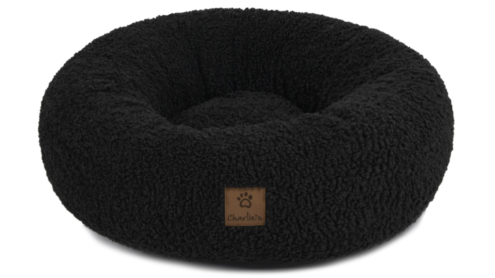 Charlie's Charcoal Teddy Round Donut Bed - Small