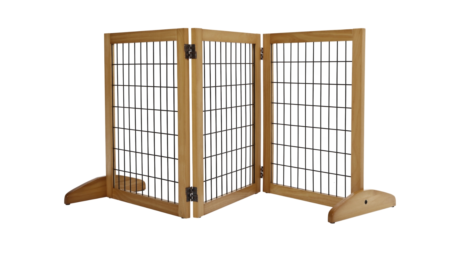 Charlie's Nature Freestanding Wood/Metal Pet Gate Natural Pinewood 3 Panel