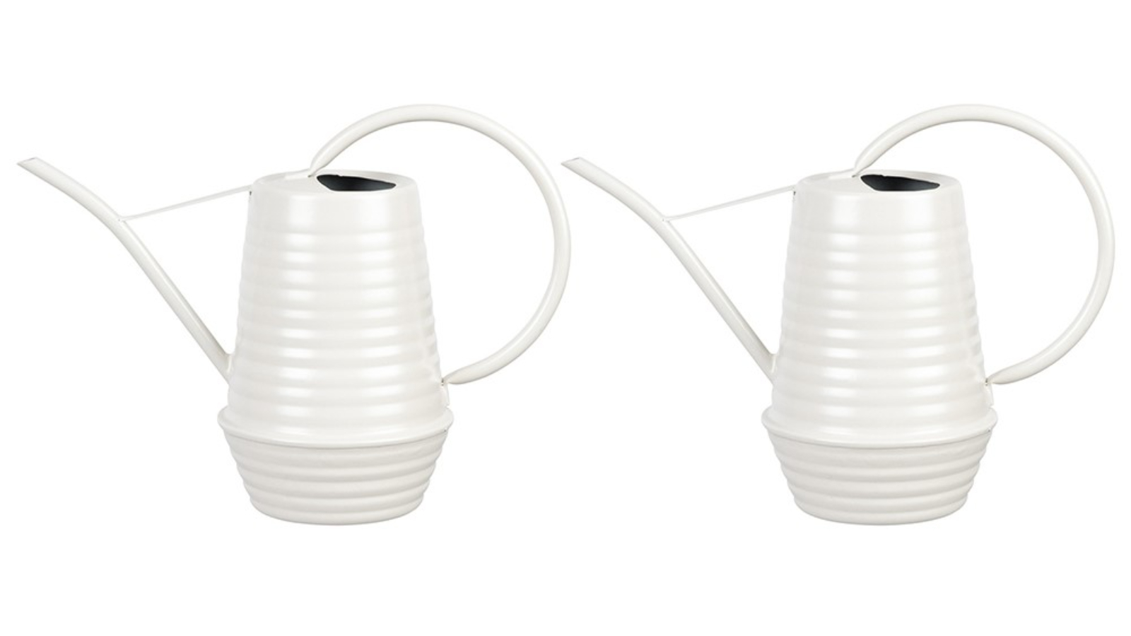 2 Piece Galvanised Heavy Duty Watering Can - White