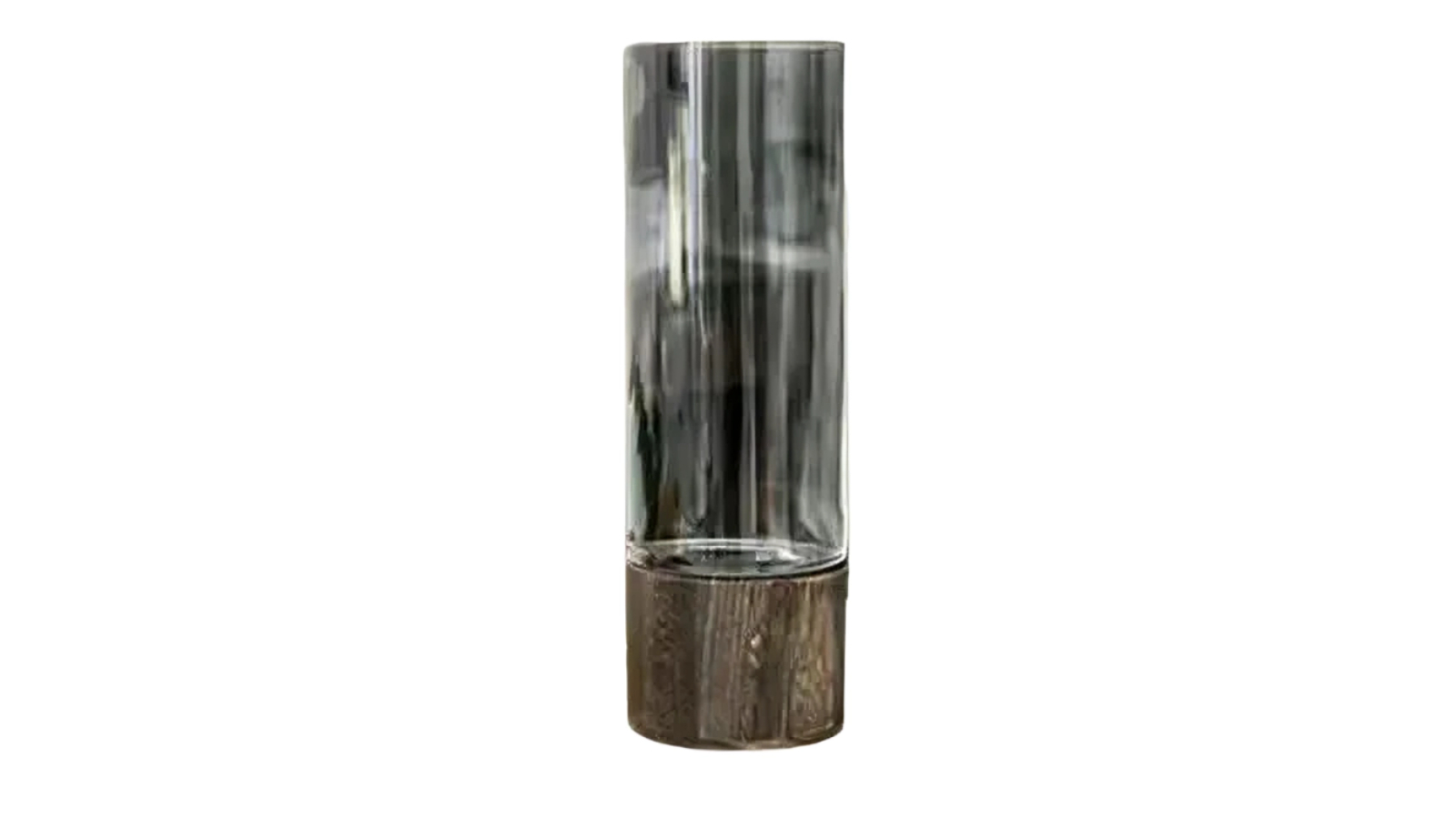 NNEOBA Elegant European Glass Vase with Wooden Base