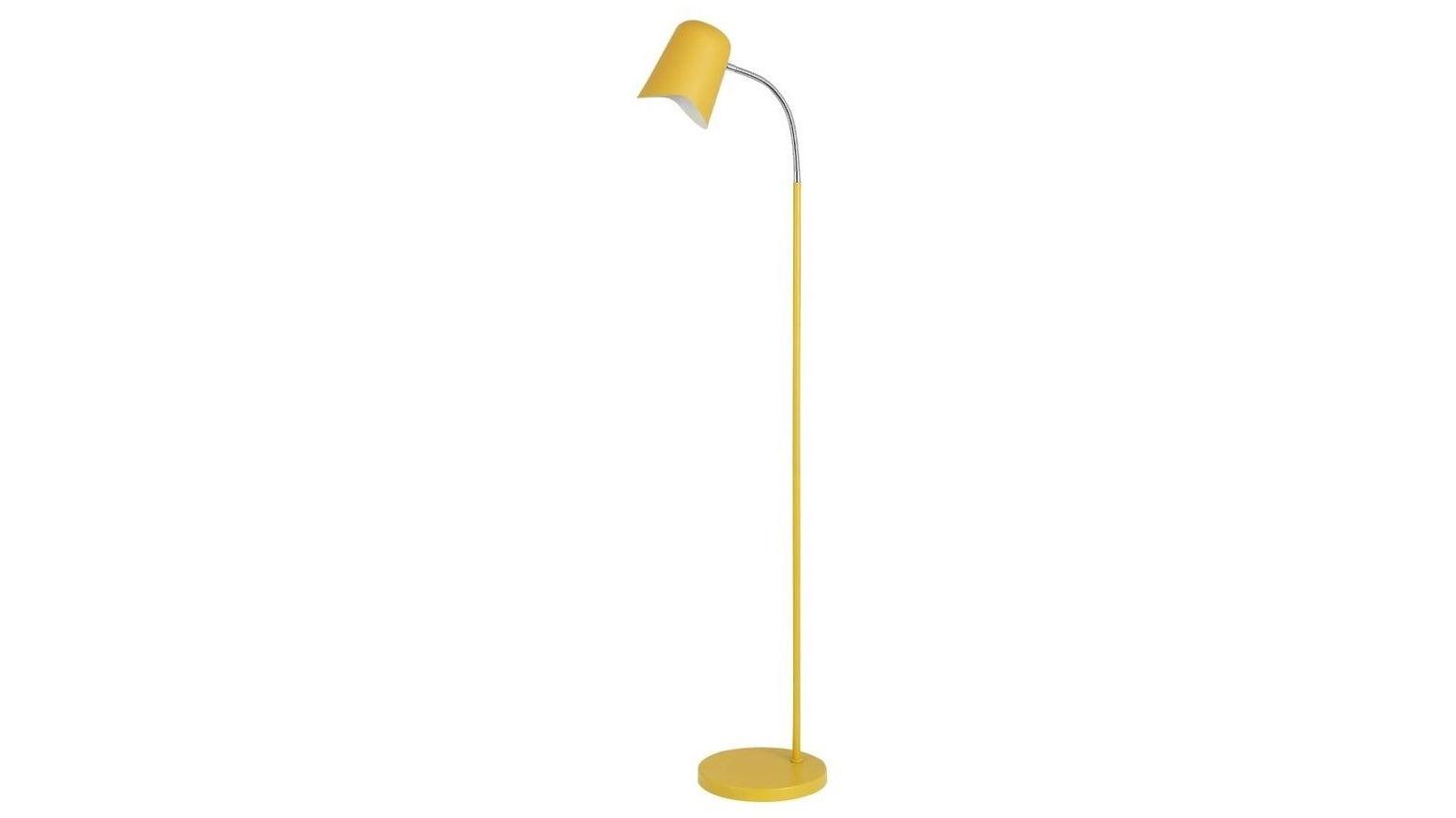 Adjustable 154.5cm Pastel ES Ellipse Floor Lamp with Wave Edge - Matte Yellow