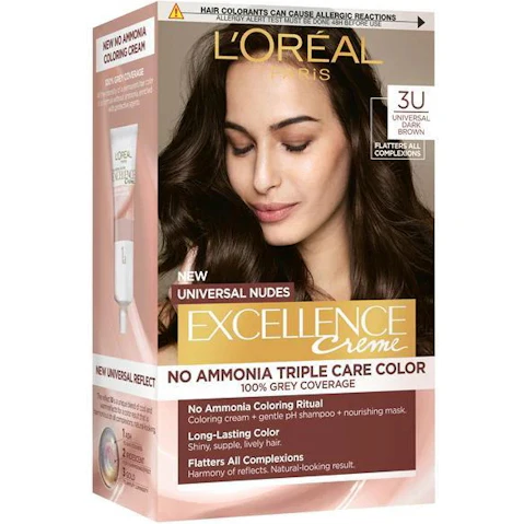 L'Oreal Excellence Creme Nude Hair Colour - 3U Universal Dark Brown