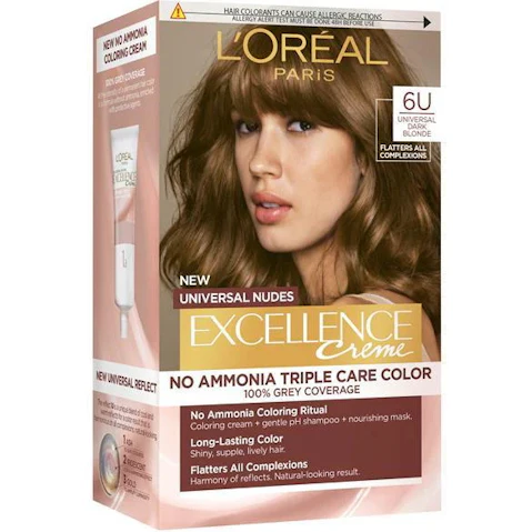 L'Oreal Excellence Creme Nude Hair Colour - 6U Universal Dark Blonde