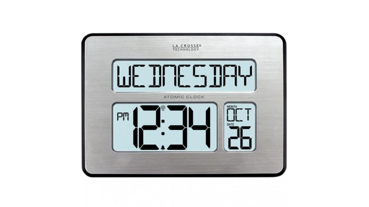 La Crosse 513-1419BLV4 Digital Back Light Wall Clock with Day Display