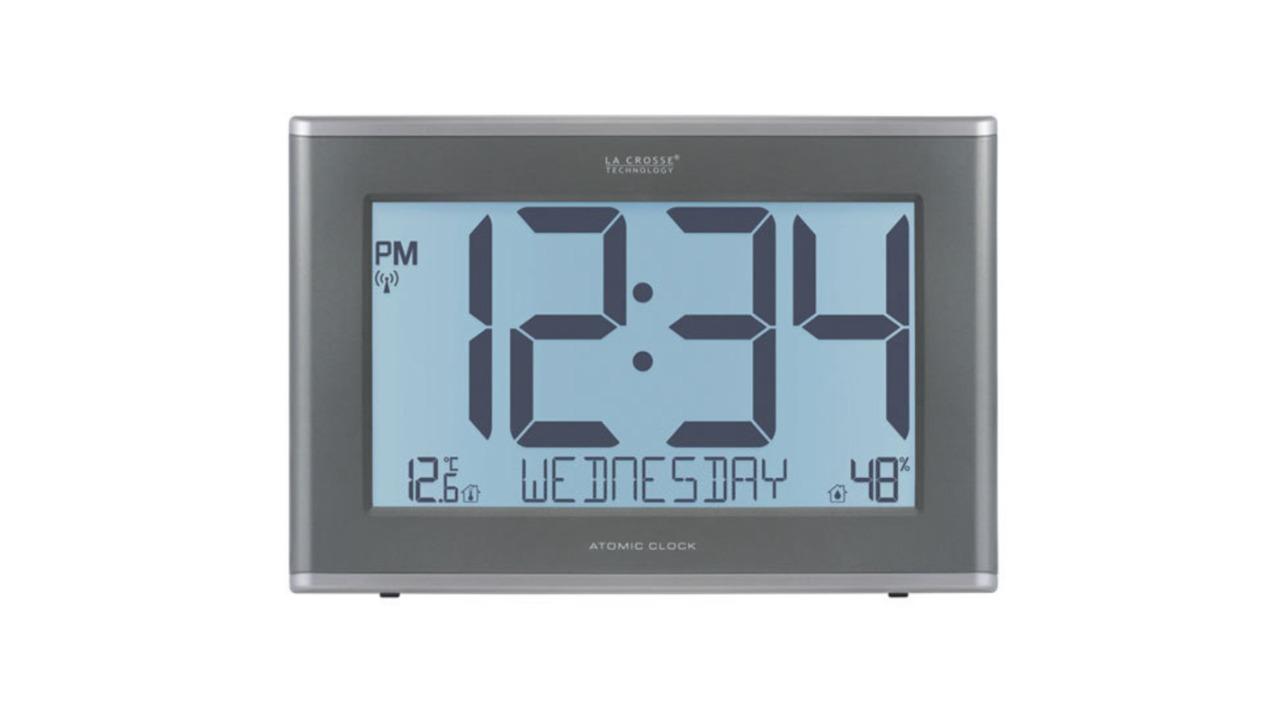 La Crosse Jumbo Wall Clock with Indoor Temp Humidity and Backlight
