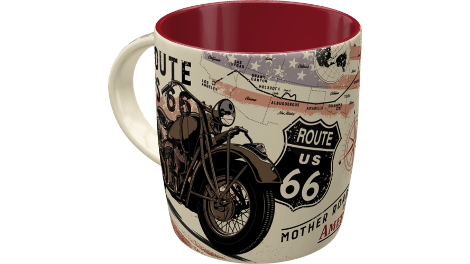 Nostalgic Art Route 66 Bike Map Mug with Handle