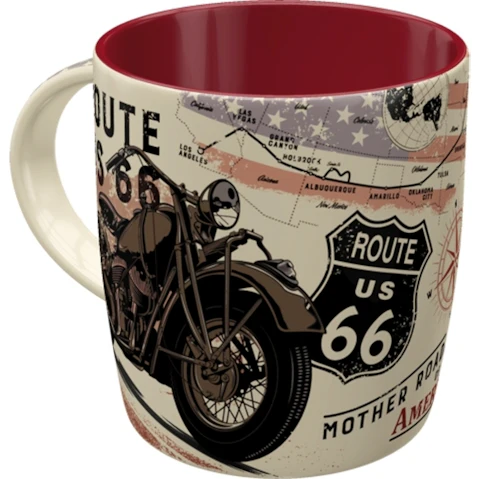 Nostalgic Art Route 66 Bike Map Mug with Handle
