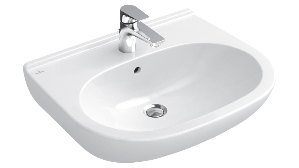 Villeroy & Boch O.Novo 550 Wall Basin with 1 Tap Hole & Trap Cover - Alphine White