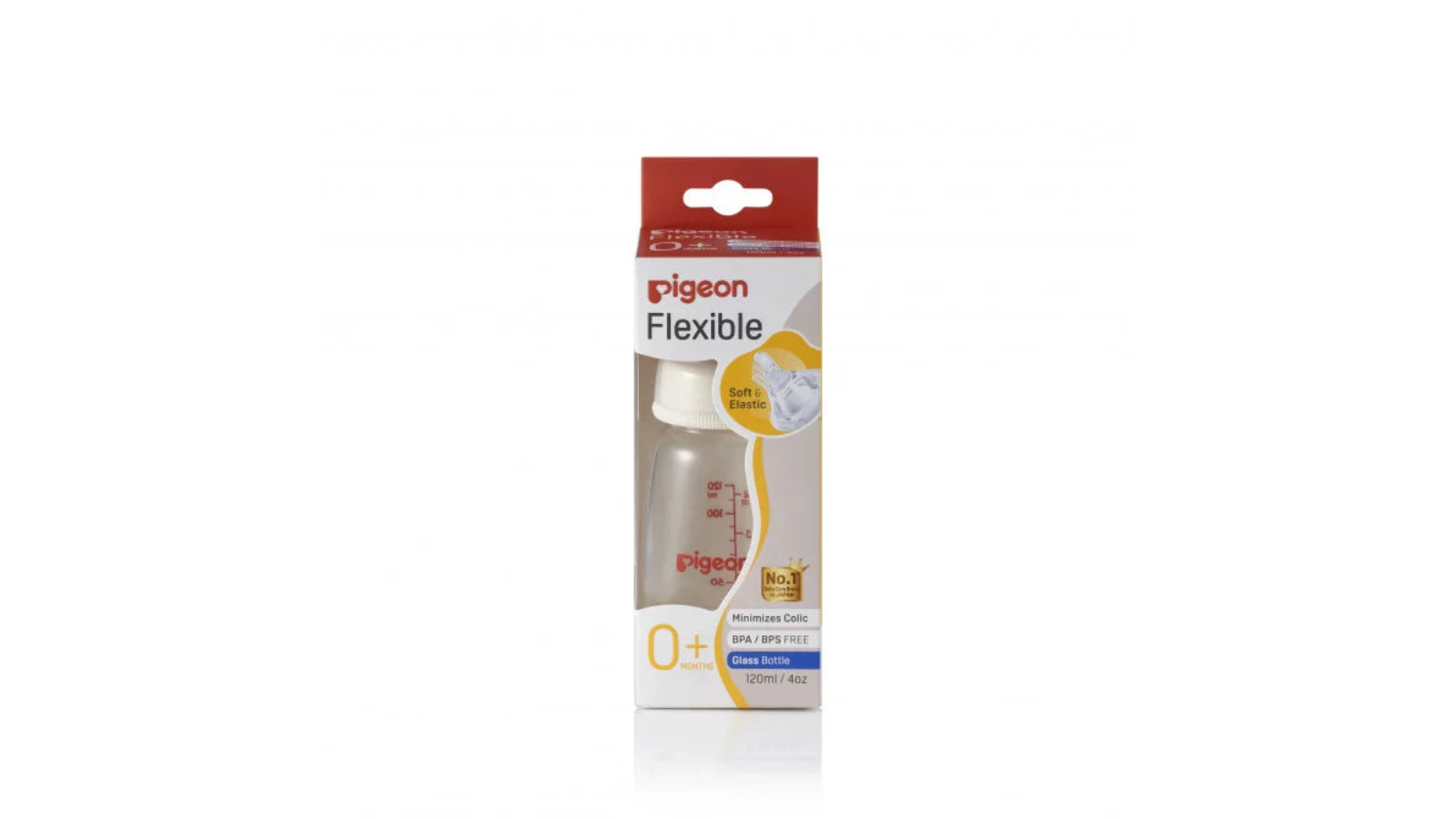 Pigeon Flexible Peristaltic Glass Bottle - 120ml