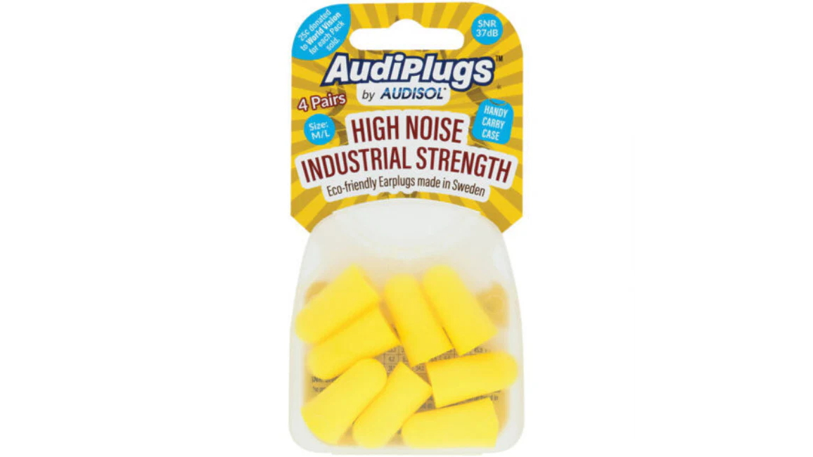 Audiplugs High Noise Industrial Strength Ear Plugs - 4 Pair