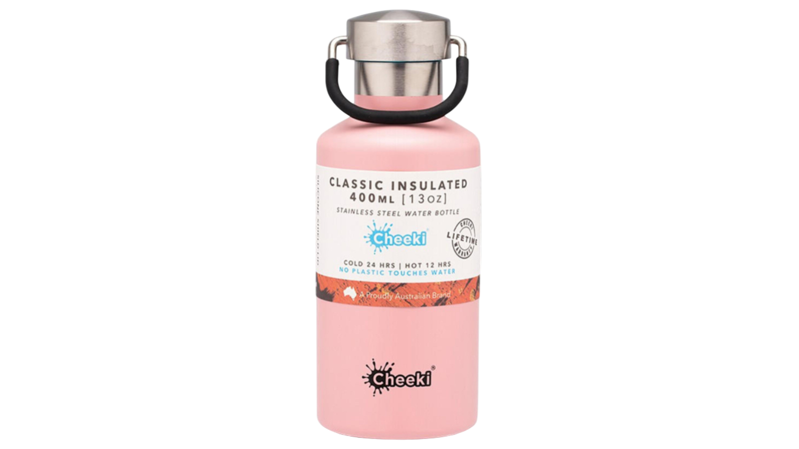 Cheeki 400ml Pink Stainless Steel Insulated Bottle