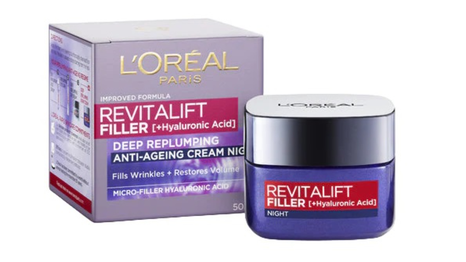 L Oreal Paris Revitalift Filler Intensive Replumping Anti-Aging Night Moisturiser - 50ml