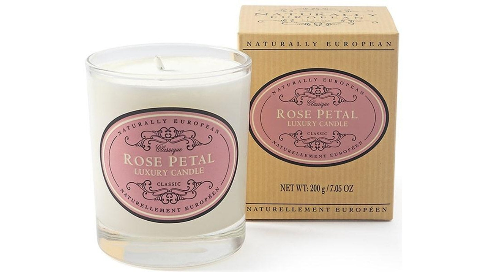 Naturally European 180g Rose Petal Candle