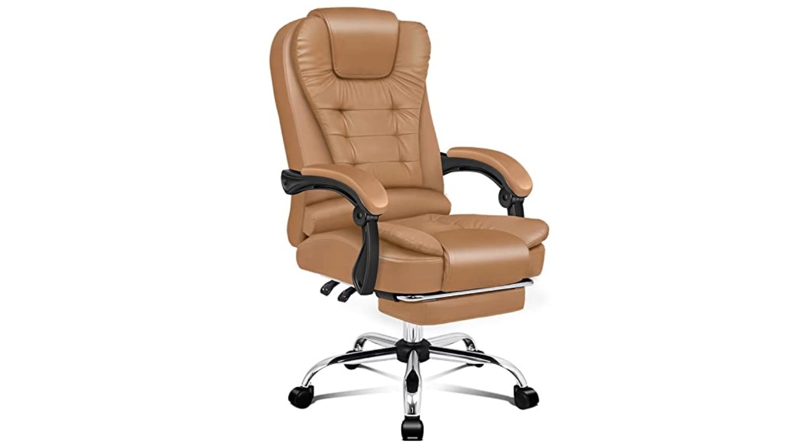 Alfordson Brown PU Leather Massage Office Chair Harvey Norman