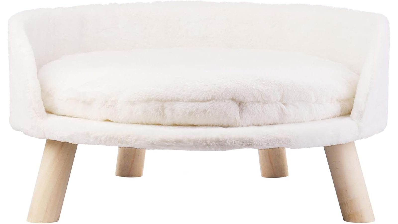 Pretty & Practical Pet Sofa Bed with Plush Cushion and Wooden Leg - Small