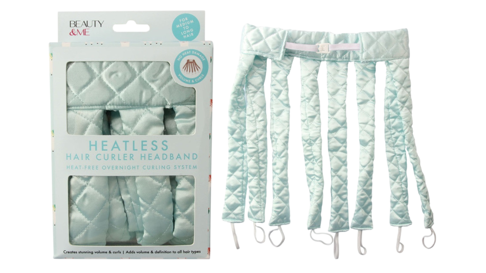 Beauty and Me Blue Heatless Hair Curler Headband
