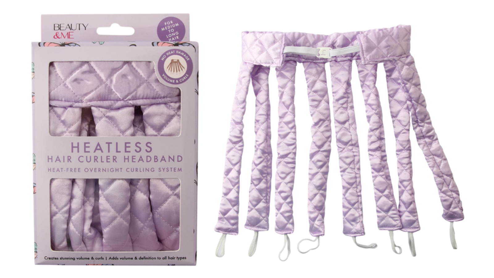 Beauty and Me Purple Heatless Hair Curler Headband