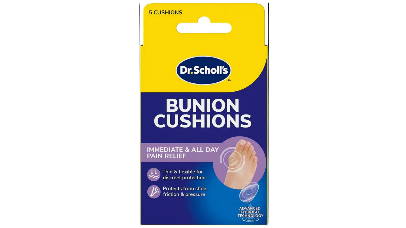 Dr. Scholls Pack of 5 Bunion Cushions With Hydrogel Technology