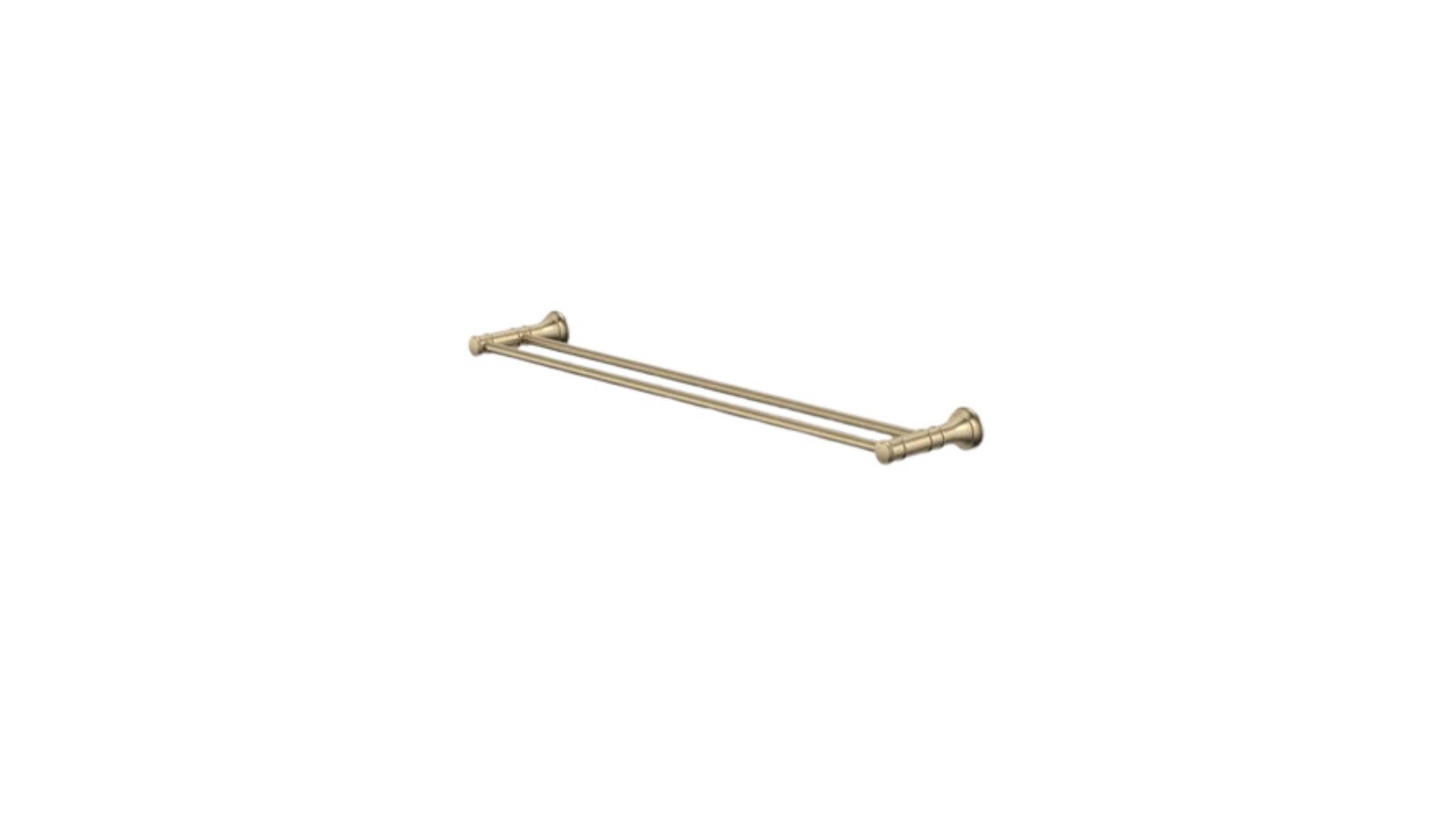 Caroma Riviere 600mm Double Towel Rail - Brushed Brass
