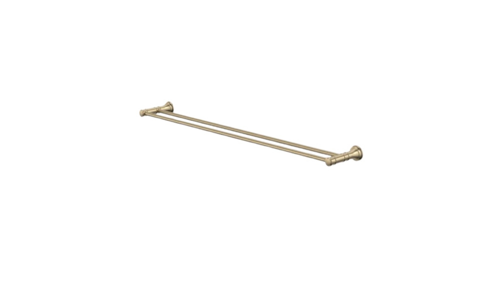 Caroma Riviere 800mm Double Towel Rail - Brushed Brass