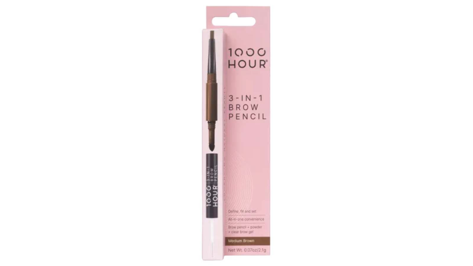 1000 Hour 3-in-1 Medium Brown Brow Pencil