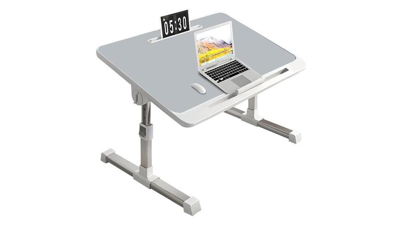 Soga 60 x 40cm Portable Laptop and Study Adjustable Table - Grey
