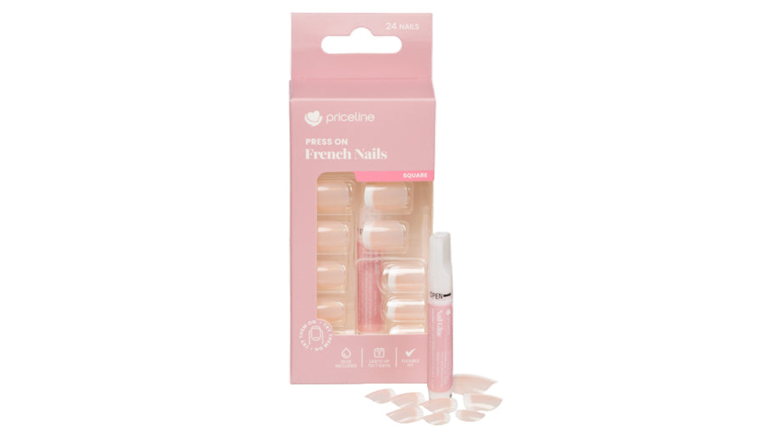 Priceline Square Press-On French Nails En Francais