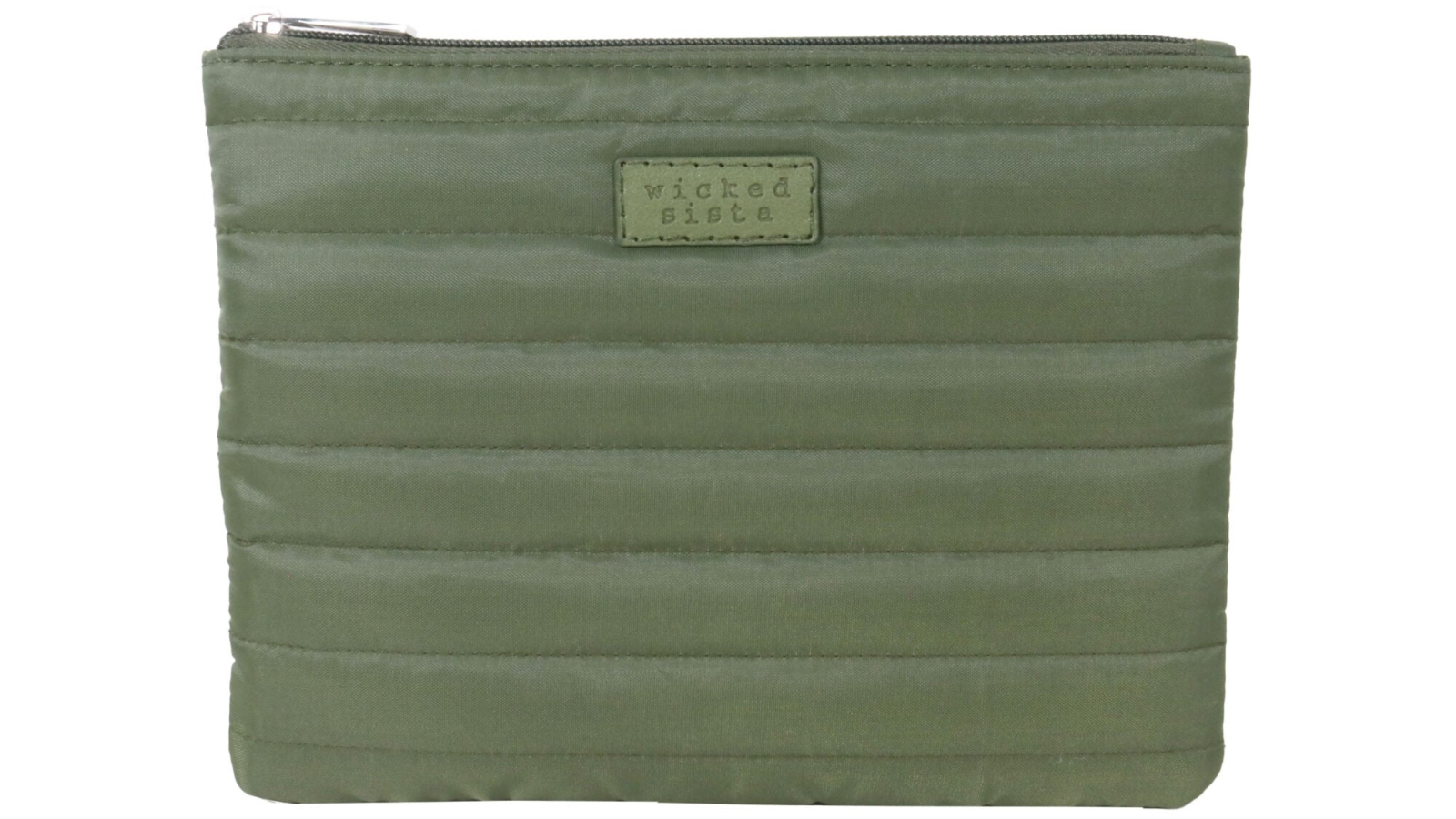 Wicked Sista Khaki Quilted Beauty Bag - Large