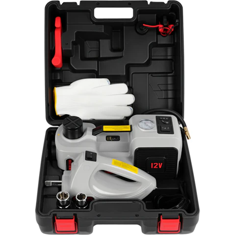 Advwin 5 Ton 12V 15-45cm Electric Car Jack with Electric Impact Wrench and Tire Inflator Pump