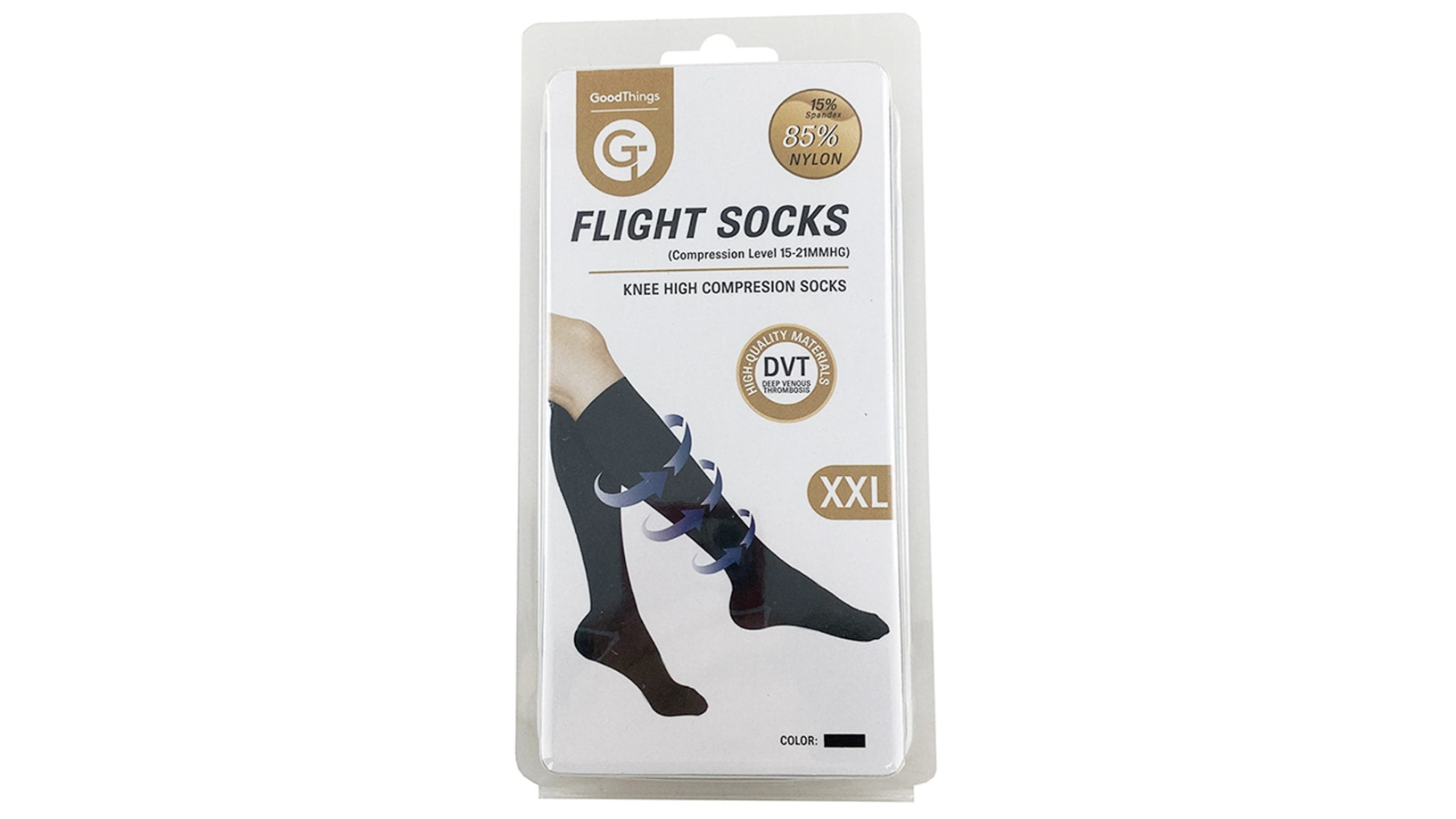Goodthings Black Knee High Flight Socks - XX-Large