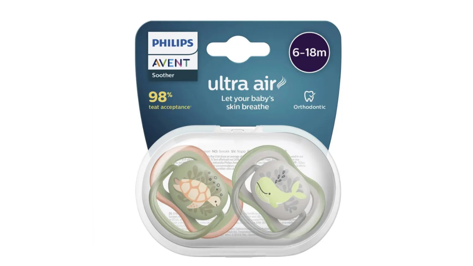 Avent Ultra Air Deco Soother - 6-8month